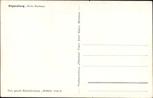 Künstler Ak Regensburg an der Donau Oberpfalz, Altes Rathaus