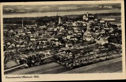 Ak Pretzsch an der Elbe Bad Schmiedeberg, Eisenmoorbad, Fliegeraufnahme