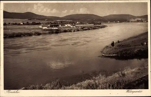 Ak Rinteln an der Weser, Weserpartie