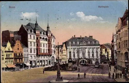 Ak Bonn am Rhein, Marktplatz, Denkmal