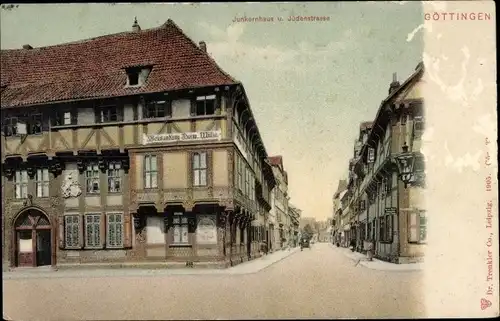 Ak Göttingen in Niedersachsen, Junkernhaus u. Jüdenstraße
