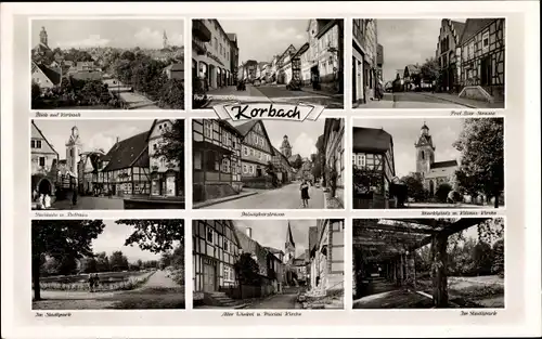 Ak Korbach in Hessen, Marktplatz, Stadtpartie, Panorama, Kirche