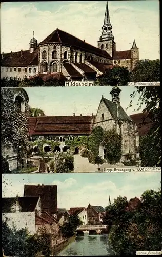 Ak Hildesheim in Niedersachsen, St. Michaeliskirche, Dopp. Kreuzgang, 1000 Jährige Rose