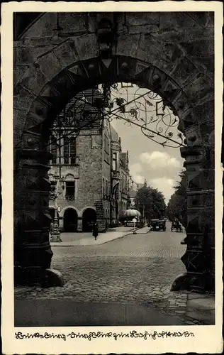 Ak Bückeburg Kreis Schaumburg Niedersachsen, Durchblick zur Bahnhofstraße