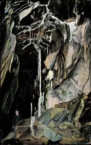 Ak Rübeland Oberharz am Brocken, Hermannshöhle, die 8000 jährige Säule