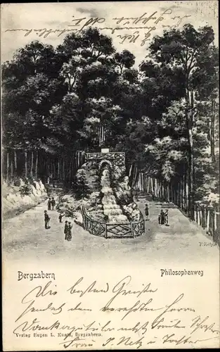 Ak Bad Bergzabern an der Weinstraße Pfalz, Philosophenweg