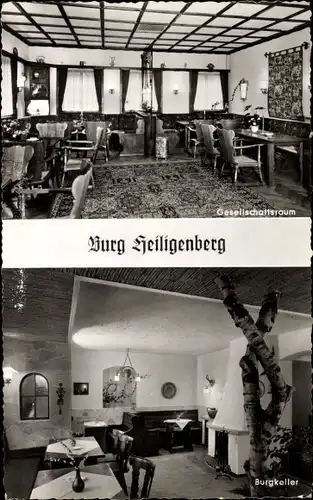 Ak Gensungen Felsberg Hessen, Burg Heiligenberg, Gesellschaftsraum, Burgkeller