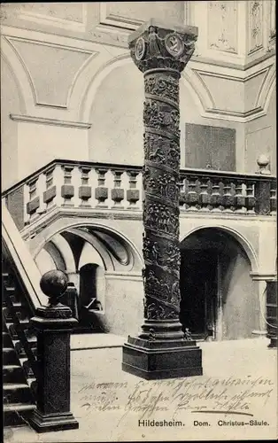 Ak Hildesheim in Niedersachsen, Dom, Christus-Säule