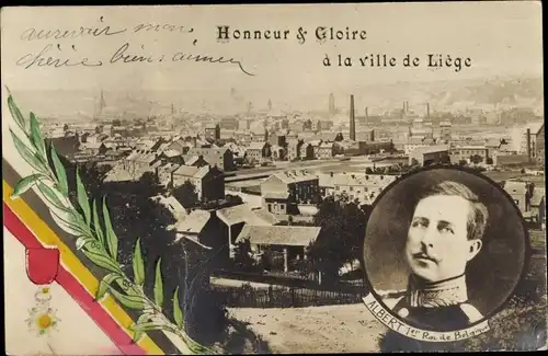 Ak Liège Lüttich Wallonien, Blick auf die Stadt, König Albert I.