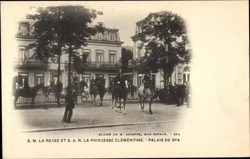 Ak Spa Wallonien Lüttich, La Reine et La Princesse Clementine, Palais de Spa