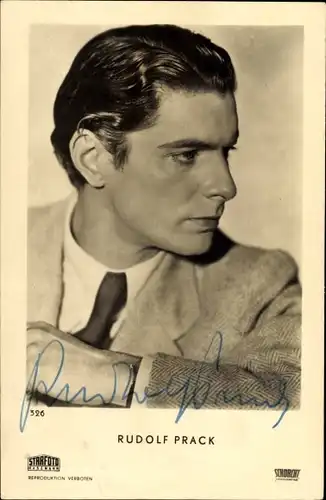 Ak Schauspieler Rudolf Prack, Portrait, Autogramm