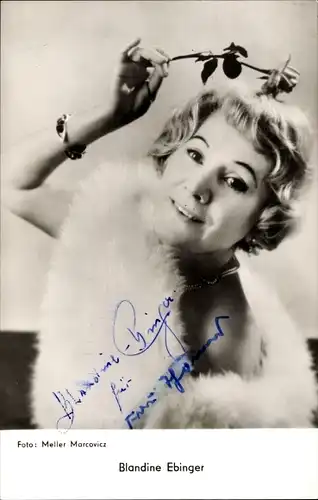 Ak Schauspielerin Blandine Ebinger, Portrait, Autogramm