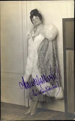 Foto Ak Schauspielerin und Opernsängerin Therese Gfaller, geb. Wiet, Portrait, Autogramm