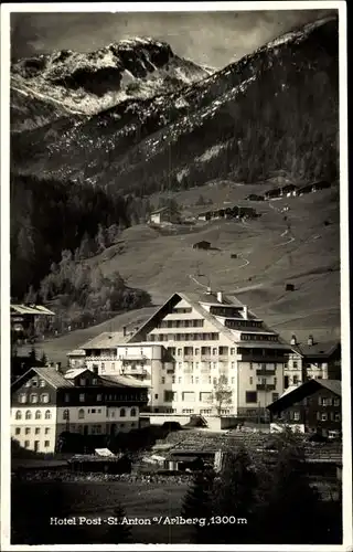 Ak Sankt Anton am Arlberg Tirol Österreich, Hotel Post