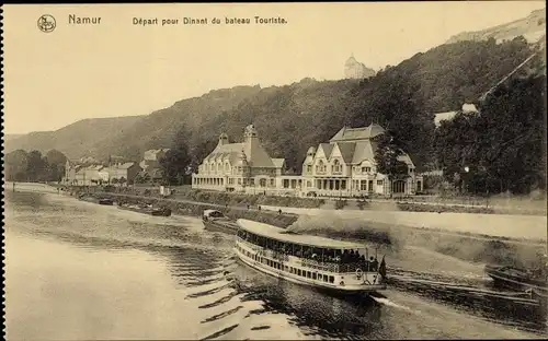 Ak Namur Wallonien, Depart pour Dinant du bateau Touriste