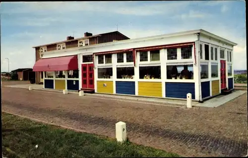 Ak Kornwerderzand Friesland Niederlande, Café Restaurant Meer en Zeezicht