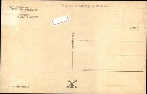 Ak Kornwerderzand Friesland Niederlande, Café Restaurant Meer en Zeezicht