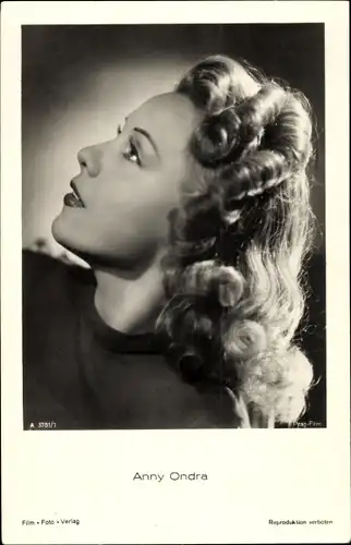 Ak Schauspielerin Anny Ondra, Portrait im Profil, Frau von Max Schmeling