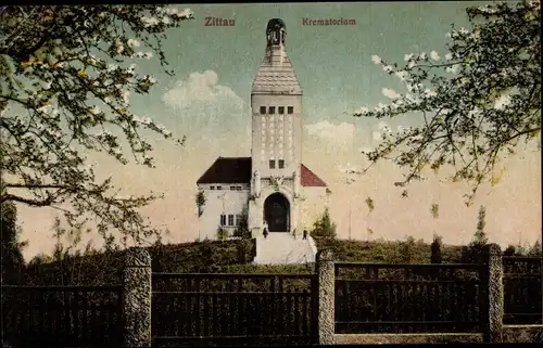Ak Zittau in Sachsen, Krematorium