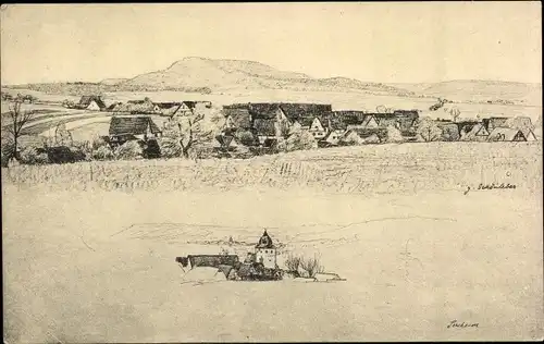 Künstler Ak Schönleber, G., Sersheim in Württemberg, Ort im Vorfrühling