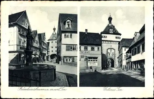 Ak Bietigheim in Württemberg, Fräuleinsbrunnen, Unteres Tor