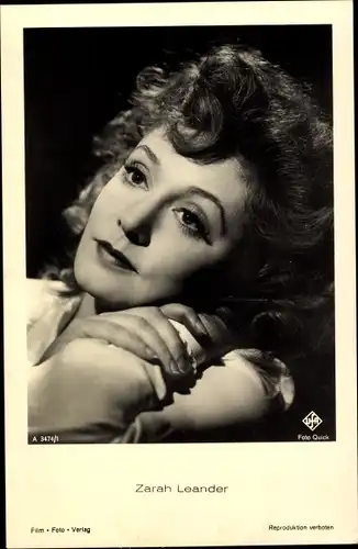 Ak Schauspielerin Zarah Leander, Portrait