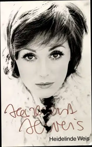 Ak Schauspielerin Heidelinde Weis, Portrait, Autogramm