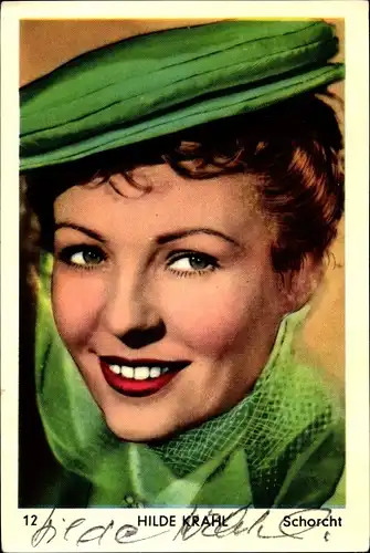 Ak Schauspielerin Hilde Krahl, Portrait, Autogramm