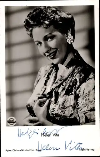 Ak Schauspielerin Helen Vita, Portrait, Autogramm