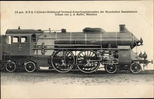 Ak Verbund Schnellzug Lokomotive 3201 der Bayr. Staatsbahnen, J. A. Maffei