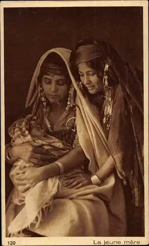 Ak La jeune mere, Maghreb, arabische Frauen, Lehnert & Landrock 120