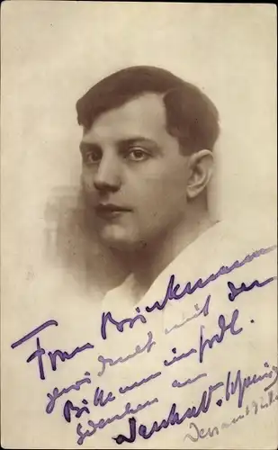 Foto Ak Junger Mann, Portrait, Autogramm