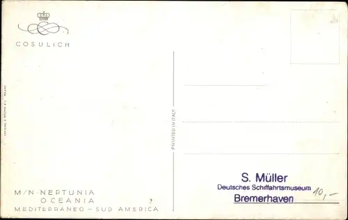 Künstler Ak MN Neptunia, Cosulich