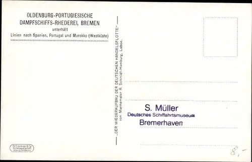 Künstler Ak Schmidt, R., OPDR, Dampfschiff vor Anker, Ausbooten