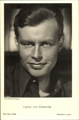 Ak Schauspieler Volker von Collande, Portrait