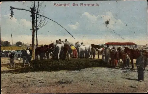 Ak Rumänien, Dorfpartie