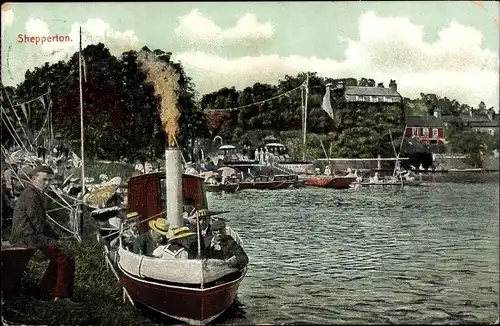 Ak Shepperton Surrey England, Hafen, Boote