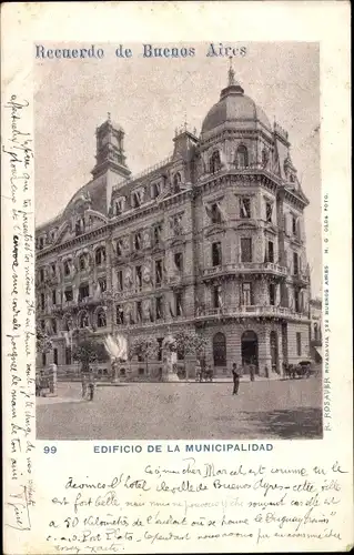 Ak Buenos Aires Argentinien, Edificio de la Municipalidad