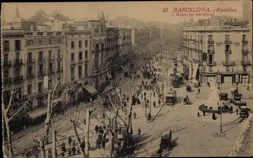 Ak Barcelona Katalonien Spanien, Ramblas