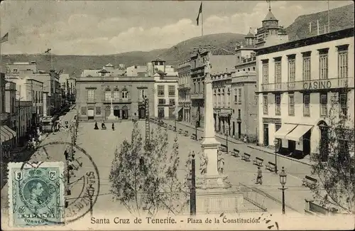 Ak Santa Cruz de Tenerife Teneriffa Kanarische Inseln Spanien, Plaza de la Constitucion