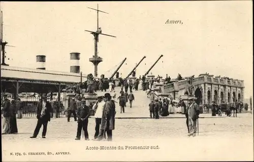 Ak Antwerpen Anvers Flandern, Acces Montee du Promenoir sud