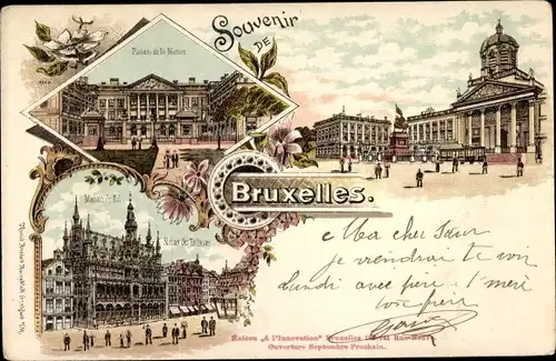 Litho Bruxelles Brüssel, Palais de la Nation, Maison du Roi