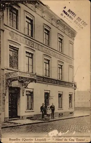 Ak Bruxelles Brüssel, Quartier Leopold, Hotel du Coq Tourne, Rue de Treves