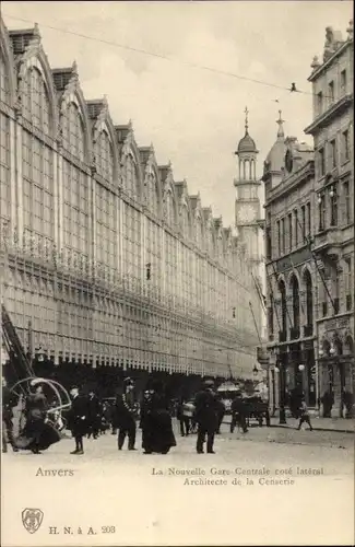 Ak Antwerpen Anvers Flandern, La Nouvelle Gare Centrale, Bahnhof