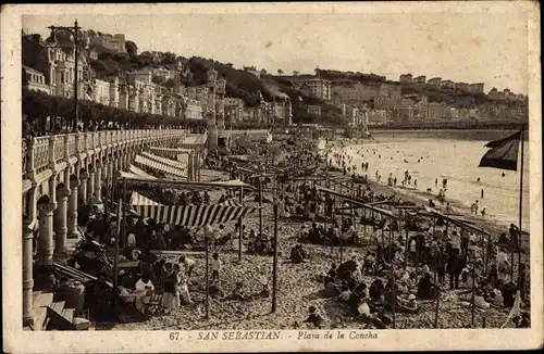 Ak Donostia San Sebastian Baskenland, Playa de la Concha