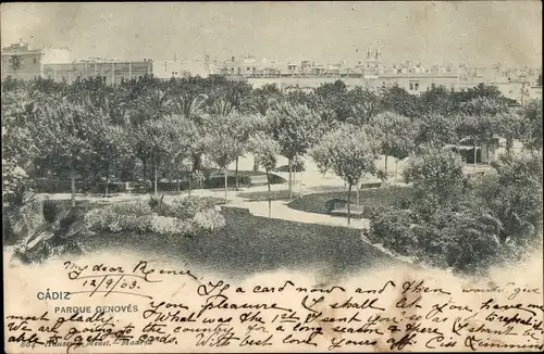 Ak Cádiz Andalusien, Parque Genovés