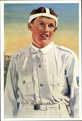Sammelbild Olympia 1936 Serie 8 Bild 1, Erik August Larsson Schweden, Franck Kaffee