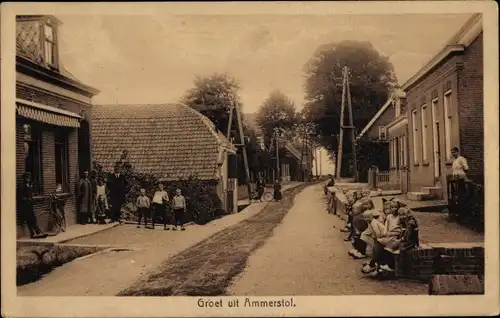 Ak Ammerstol Südholland, Straßenpartie, Anwohner, Kinder