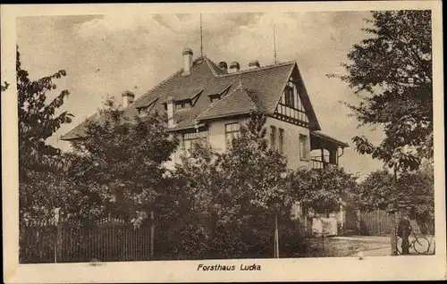 Ak Lucka im Altenburger Land, Forsthaus Lucka