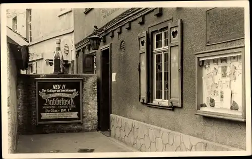 Foto Ak Reklame Rheingauer Babbelasch, Der Schlager auf dem Weinmarkt